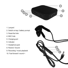 K7 8GB Noise Reduction Smart Voice Control Mini MP3 Recorder, 8GB