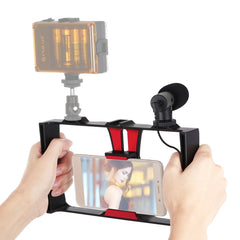 PULUZ 2 in 1 Live Broadcast Smartphone Video Rig + Microphone Kits for iPhone, Galaxy, Huawei, Xiaomi, HTC, LG, Google, and Other Smartphones, Vlogging Rig+Mic, Vlogging Rig+Mic(US)