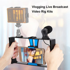 PULUZ 2 in 1 Live Broadcast Smartphone Video Rig + Microphone Kits for iPhone, Galaxy, Huawei, Xiaomi, HTC, LG, Google, and Other Smartphones, Vlogging Rig+Mic, Vlogging Rig+Mic(US)