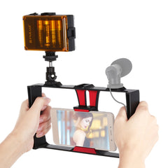 PULUZ 2 in 1 Vlogging Live Broadcast LED Selfie Light Smartphone Video Rig Kits with Cold Shoe Tripod Head for iPhone, Galaxy, Huawei, Xiaomi, HTC, LG, Google, and Other Smartphones, Vlogging Rig+Light, Vlogging Rig+Light(US)