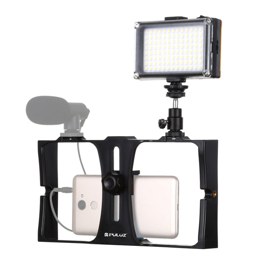 PULUZ 2 in 1 Vlogging Live Broadcast LED Selfie Light Smartphone Video Rig Kits with Cold Shoe Tripod Head for iPhone, Galaxy, Huawei, Xiaomi, HTC, LG, Google, and Other Smartphones, Vlogging Rig+Light, Vlogging Rig+Light(US)