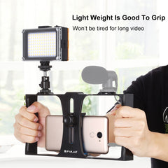 PULUZ 2 in 1 Vlogging Live Broadcast LED Selfie Light Smartphone Video Rig Kits with Cold Shoe Tripod Head for iPhone, Galaxy, Huawei, Xiaomi, HTC, LG, Google, and Other Smartphones, Vlogging Rig+Light, Vlogging Rig+Light(US)