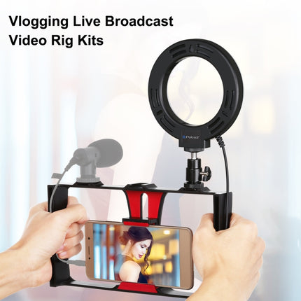 PULUZ 2 in 1 Vlogging Live Broadcast Smartphone Video Rig + 4.7 inch 12cm Ring LED Selfie Light Kits with Cold Shoe Tripod Head for iPhone, Galaxy, Huawei, Xiaomi, HTC, LG, Google, and Other Smartphones, 2 in 1 Ring LED