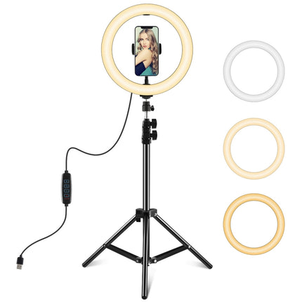 PULUZ 10.2 inch 26cm LED Ring Light  + 1.1m Tripod Mount Selfie Beauty Vlogging Video Light  Live Broadcast Kits