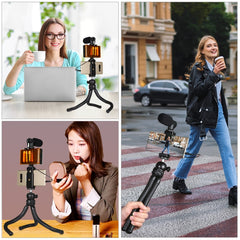 PULUZ Mini Octopus Flexible Tripod Holder with Ball Head & Phone Clamp + Tripod Mount Adapter & Long Screw for SLR Cameras, GoPro, Cellphone, Size: 30cmx5cm, 30cm Tripod + Phone Clamp