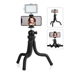 PULUZ Mini Octopus Flexible Tripod Holder with Ball Head & Phone Clamp + Tripod Mount Adapter & Long Screw for SLR Cameras, GoPro, Cellphone, Size: 30cmx5cm, 30cm Tripod + Phone Clamp