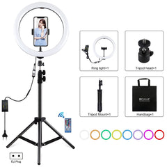 PULUZ 11.8 inch 30cm RGB Light 1.1m Tripod Mount Dimmable LED Ring Vlogging Selfie Photography Video Lights Live Broadcast Kits with Cold Shoe Tripod Ball Head & Phone Clamp, 12 inch RGB+Tripod(EU), 12 inch RGB+Tripod(UK), 11.8 inch RGB+Tripod(AU)�����...