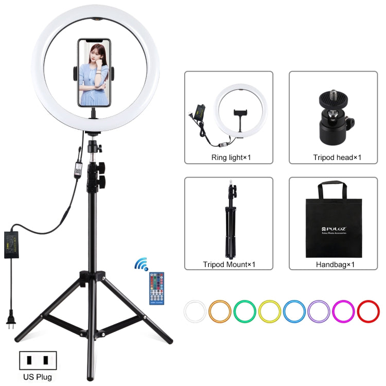PULUZ 11.8 inch 30cm RGB Light 1.1m Tripod Mount Dimmable LED Ring Vlogging Selfie Photography Video Lights Live Broadcast Kits with Cold Shoe Tripod Ball Head & Phone Clamp, 12 inch RGB+Tripod(EU), 12 inch RGB+Tripod(UK), 11.8 inch RGB+Tripod(AU)�����...