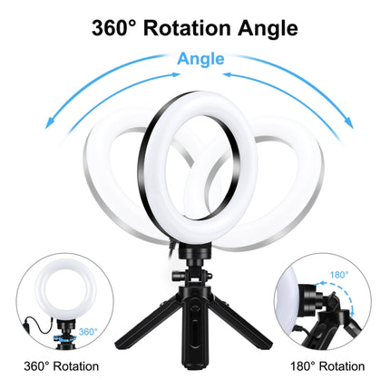 PULUZ 4.7 pulgadas 12 cm USB 3 modos regulables LED anillo vlogging fotografía video luces + kit de montaje de trípode de bolsillo con zapata fría trípode cabeza de bola, 4.7 pulgadas luz + trípode de bolsillo