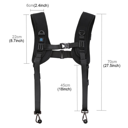 PULUZ 2 in 1 Multi-functional Bundle Waistband Strap + Double Shoulders Strap Kits with Hook for SLR / DSLR Cameras, 2 in 1 Kits