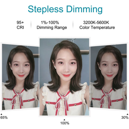 PULUZ 7.9 inch 20cm Light + Desktop Tripod Mount USB 3 Modes Dimmable Dual Color Temperature LED Curved Light Ring Vlogging Selfie Beauty Photography Video Lights with Phone Clamp