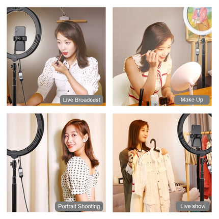 PULUZ 11.8 inch 30cm RGBW Light + 1.65m Mount Curved Surface RGBW Dimmable LED Ring Selfie Vlogging Light  Live Broadcast Kits with Cold Shoe Tripod Adapter & Phone Clamp & Remote Control