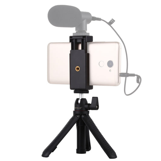 PULUZ Selfie Sticks Tripod Mount + Phone Clamp with Tripod Adapter & Long Screw