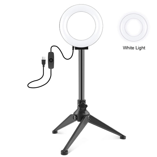 PULUZ 4,7 Zoll 12 cm Ringlicht + Desktop-Stativ Selfie-Stick-Halterung USB-Weißlicht-LED-Ring Selfie Beauty Vlogging Fotografie Videoleuchten-Kits