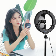 PULUZ 7.9 inch 20cm Mirror Light+ 1.1m Tripod Mount USB 3 Modes Dimmable Dual Color Temperature LED Curved Light Ring Vlogging Selfie Photography Video Lights with Mirror & Phone Clamp, 7.9 inch Mirror Light + 1.1m Mount