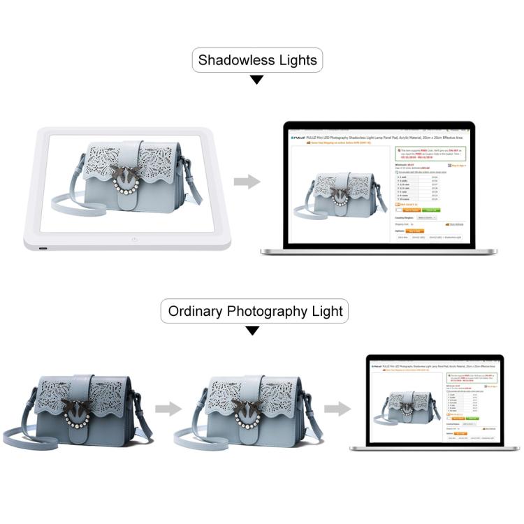 PULUZ 25cm Folding Portable High CRI Ring LED Photo Lighting Studio Tent Box + Shadowless Light Lamp Panel Pad with 12 Colors Backdrops, Size: 25cm x 25cm x 25cm