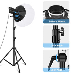 PULUZ 220V 150W 3200K-5600K Studio Video Light + 2.8m Light Holder + 65cm Foldable Lantern Softbox Photography Kit, 150W 3200-5600K Light Kit US Plug, 150W 3200-5600K Light Kit UK Plug, 150W 3200-5600K Light Kit EU Plug, 150W 3200-5600K Light Kit AU Plug