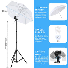 PULUZ LED Light Studio Softbox Photography Kit with Background & Reflective & Tripod Mount & Sandbags, Photography Light  Kit, EU Plug, Photography Light  Kit, US Plug