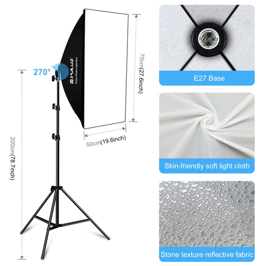 PULUZ LED Light Studio Softbox Photography Kit with Background & Reflective & Tripod Mount & Sandbags, Photography Light  Kit, US Plug, Photography Light  Kit, EU Plug