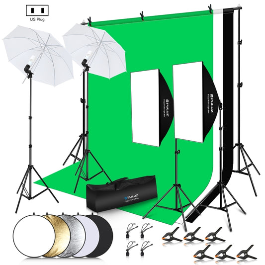 PULUZ LED Light Studio Softbox Photography Kit with Background & Reflective & Tripod Mount & Sandbags, Photography Light  Kit, US Plug, Photography Light  Kit, EU Plug