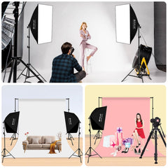 PULUZ Softbox Lighting Kit 2 PCS 50x70cm Professional Photo Studio Photography Light Equipment with 2 x E27 Socket Bulb Photography Lighting Kit, 2 PCS Single Bulb EU Plug, 2 PCS Single Bulb US Plug