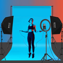 PULUZ Softbox Lighting Kit 2 PCS 50x70cm Professional Photo Studio Photography Light Equipment with 8 x E27 20W E27 Socket Bulb Photography Lighting Kit for Filming Portrait Shooting / Fashion Advertising Photography, 2 PCS 4 x Bulb Kit EU Plug