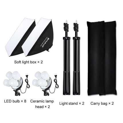 PULUZ Softbox Lighting Kit 2 PCS 50x70cm Professional Photo Studio Photography Light Equipment with 8 x E27 20W E27 Socket Bulb Photography Lighting Kit for Filming Portrait Shooting / Fashion Advertising Photography, 2 PCS 4 x Bulb Kit EU Plug        ...