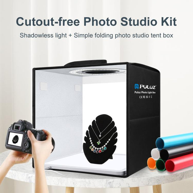 PULUZ 30cm Folding Ring Light Photo Lighting Studio Shooting Tent Box with Shadowless Light Panel, 30cm Box + Shadowless Light
