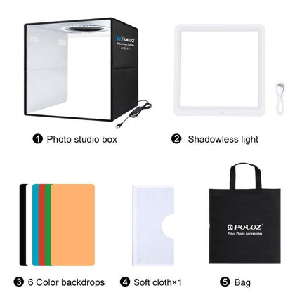 PULUZ 30cm Folding Ring Light Photo Lighting Studio Shooting Tent Box with Shadowless Light Panel, 30cm Box + Shadowless Light