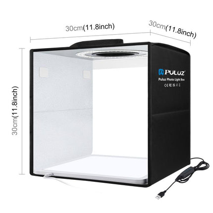 PULUZ 30cm Folding Ring Light Photo Lighting Studio Shooting Tent Box with Shadowless Light Panel, 30cm Box + Shadowless Light
