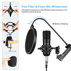 PULUZ Sound Card Live Broadcast Bluetooth Sound Mixer Studio Microphone Kits with Suspension Scissor Arm & Metal Shock Mount, Chinese Version, Sound Mixer+Microphone, Chinese Version