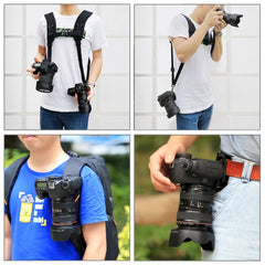 PULUZ 3 in 1 Multi-functional Bundle Waistband Strap + Double Shoulders Strap + Capture Camera Clip Kits with Hook for SLR / DSLR Cameras, Waistband Strap Kits