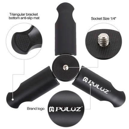 Trípode de plástico plegable PULUZ + abrazadera de metal para disparo horizontal/vertical con zapata fría para iPhone, Galaxy, Huawei, Xiaomi, Sony, HTC, Google y otros teléfonos inteligentes, trípode + abrazadera 4