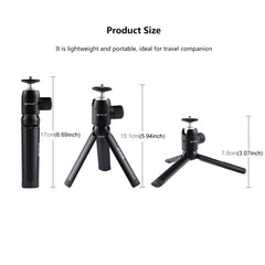 PULUZ Mini Pocket Metal Desktop Tripod Mount + Mini  Metal Ball Head with 1/4 inch Screw for DSLR & Digital Cameras, Tripod+Ball Head