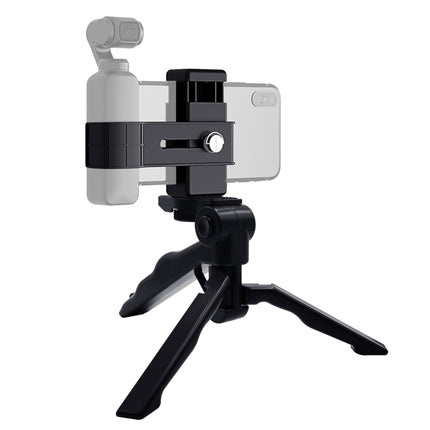 Abrazadera de fijación para teléfono inteligente PULUZ, soporte de montaje de 1/4 de pulgada + kits de montaje de trípode plegable con agarre para DJI OSMO Pocket / Pocket 2, abrazadera + trípode