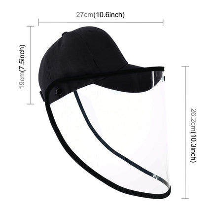 50 PCS Anti-Saliva Splash Anti-Spitting Anti-Fog Anti-Oil Protective Baseball Cap Mask Removable Face Shield