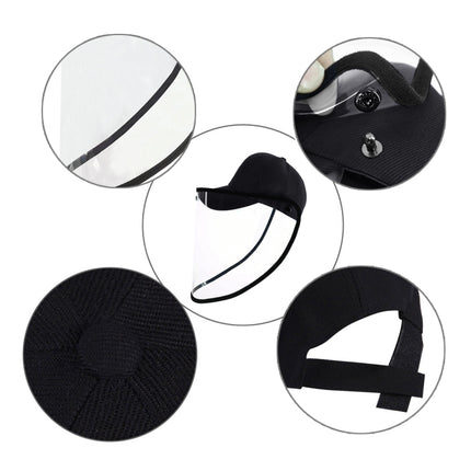 50 PCS Anti-Saliva Splash Anti-Spitting Anti-Fog Anti-Oil Protective Baseball Cap Mask Removable Face Shield