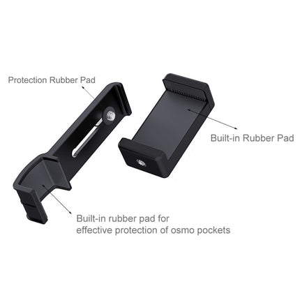 Abrazadera de fijación para teléfono inteligente PULUZ, soporte de montaje de 1/4 de pulgada + kits de montaje de trípode plegable con agarre para DJI OSMO Pocket / Pocket 2, abrazadera + trípode