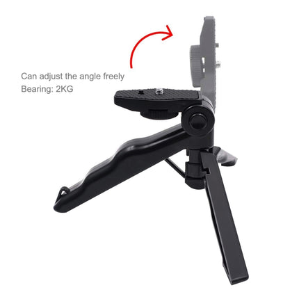 Abrazadera de fijación para teléfono inteligente PULUZ, soporte de montaje de 1/4 de pulgada + kits de montaje de trípode plegable con agarre para DJI OSMO Pocket / Pocket 2, abrazadera + trípode