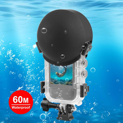 For Insta360 X5 PULUZ 60m Waterproof Sealed Diving Case with Silicone Lens Cover