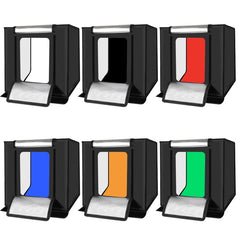 6 PCS PULUZ Collapsible Photography Studio Background, 6 Colors (Black, White, Red, Blue, Orange, Green), Size: 80cm x 40cm, Size: 80cm x 40cm (6 Colors)