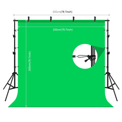 PULUZ 2x2m Photo Studio Background Support Stand Backdrop Crossbar Bracket Kit with Red / Blue / Green Backdrops, 2 x 2m(double stands), 2x3m (Double stands)