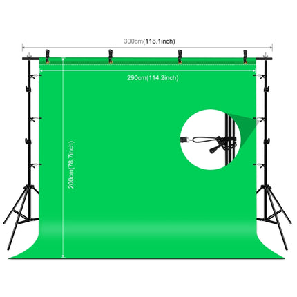 PULUZ 2.9x2m Photo Studio Background Support Stand Backdrop Crossbar Bracket Kit with Red / Blue / Green Backdrops, 2.9 x2 m (double stands)