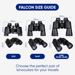 PRAKTICA Falcon 8x40mm Wide Angle Porro Prism Field Binoculars - Black