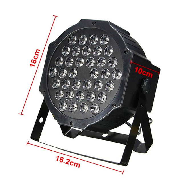 36W 36 LEDs DMX512 RGB LED PAR Light with Remote Control, Strobe + Sound Control + Self-propelled, AC 100-240V, RGB with Remote Control