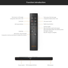 VIBOTON PP930 2.4GHz Multimedia Presentation Remote PowerPoint Clicker Wireless Presenter Handheld Controller Flip Pen, Control Distance: 30m