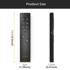 VIBOTON PP930 2.4GHz Multimedia Presentation Remote PowerPoint Clicker Wireless Presenter Handheld Controller Flip Pen, Control Distance: 30m