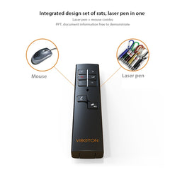 VIBOTON PP930 2.4GHz Multimedia Presentation Remote PowerPoint Clicker Wireless Presenter Handheld Controller Flip Pen, Control Distance: 30m