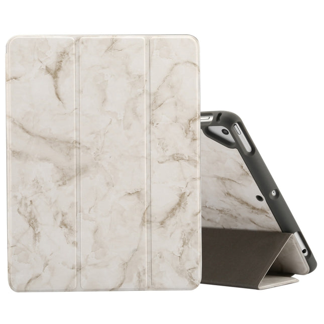 Horizontale Klapphülle mit Marmorstrukturmuster für iPad 9.7 (2018), mit dreifach klappbarem Halter und Stiftschlitzen, für iPad 9.7 (2018), für iPad 9.7 (2018) &amp; iPad Air &amp; iPad Air 2 &amp; iPad Pro 9.7 &amp; iPad 9.7 2017