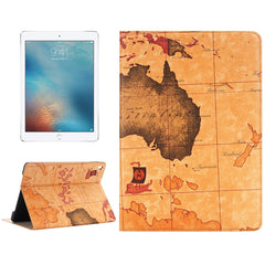 Funda de cuero con tapa horizontal con patrón de mapa, soporte, ranuras para tarjetas y billetera para iPad Pro de 9,7 pulgadas, entrega con patrón aleatorio, PRI2001A, PRI2001B, PRI2001C